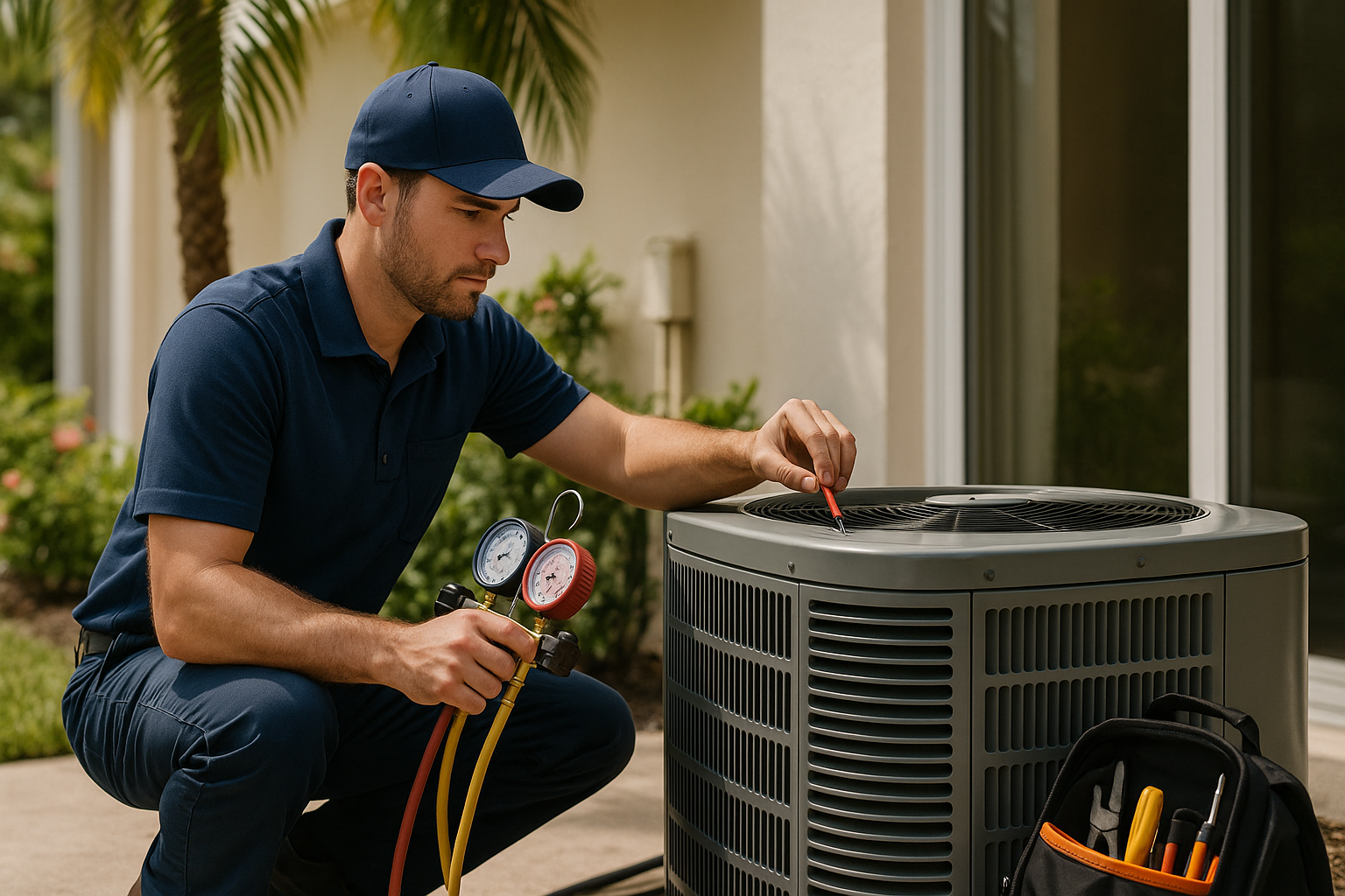 Editorial illustration depicting ac repair naples