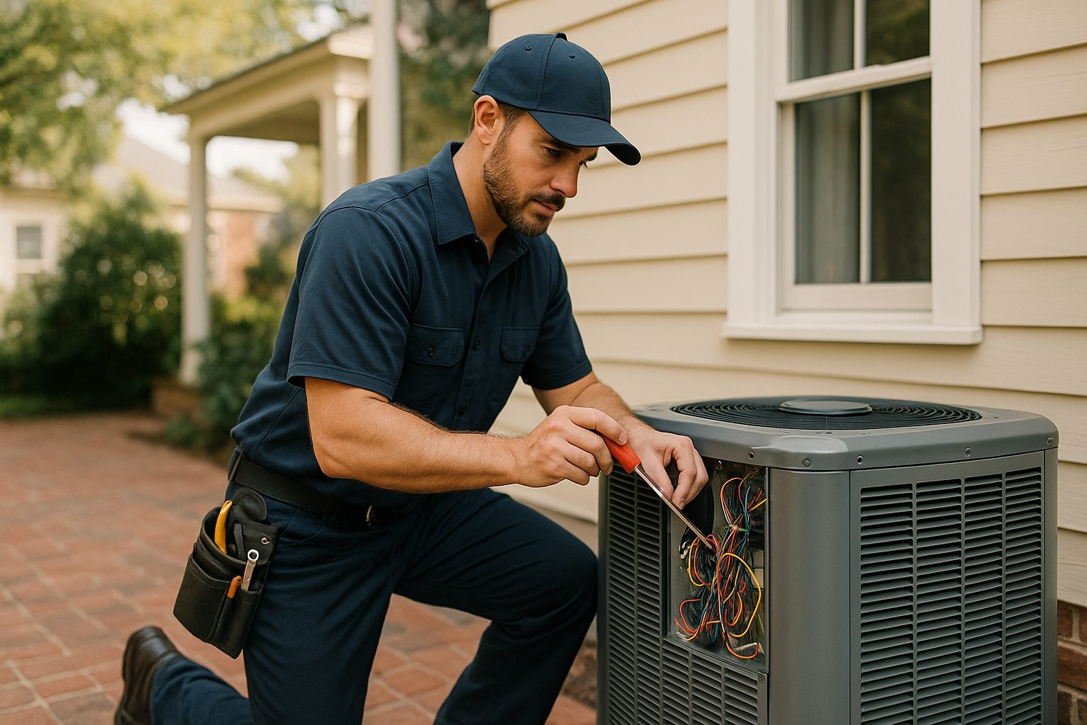Editorial illustration depicting ac replacement cost charleston sc