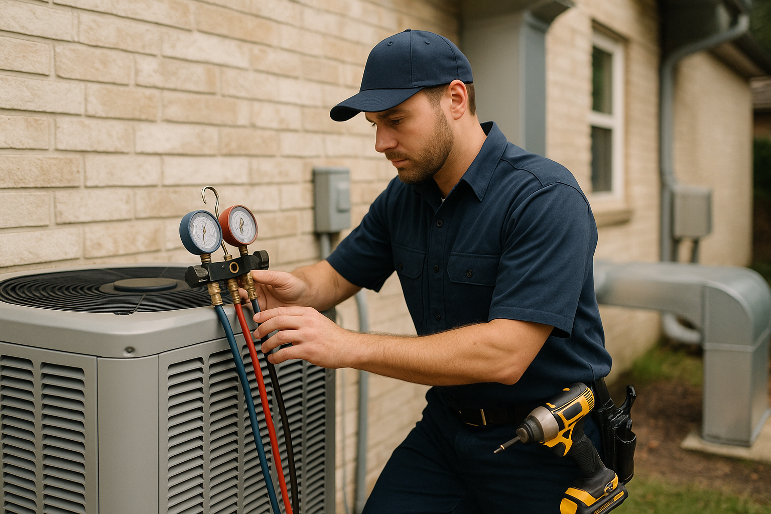 Editorial illustration depicting ac unit size cinco ranch high humidity