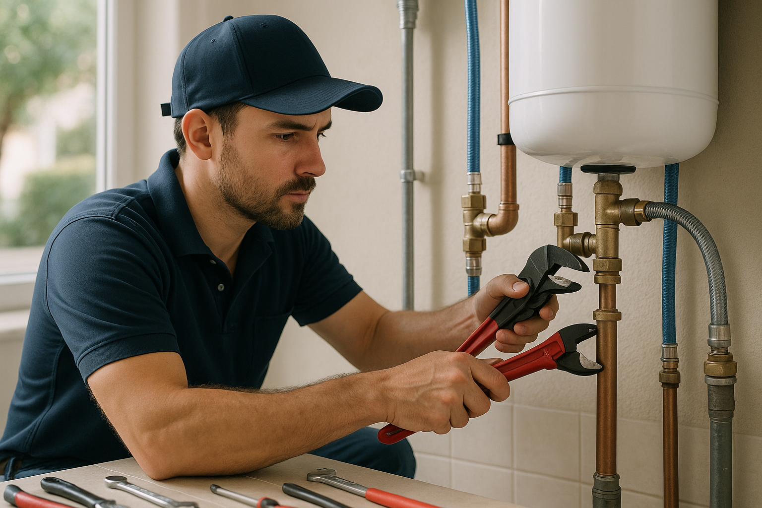 Editorial illustration depicting boca plumbing