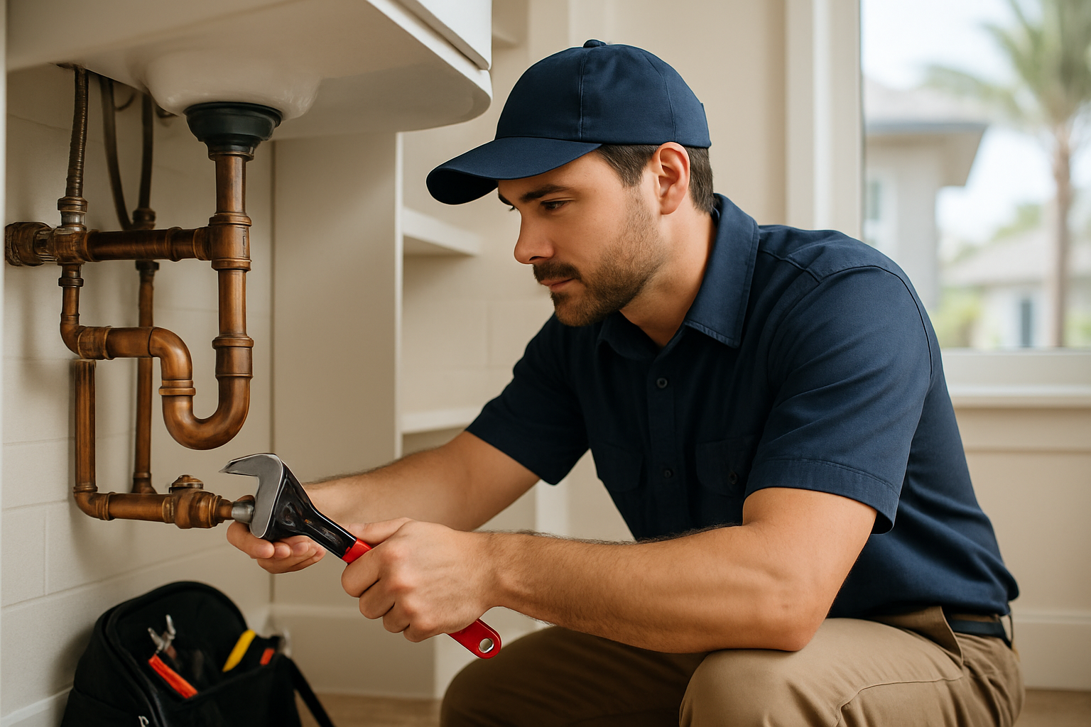 Editorial illustration depicting clearwater plumbers
