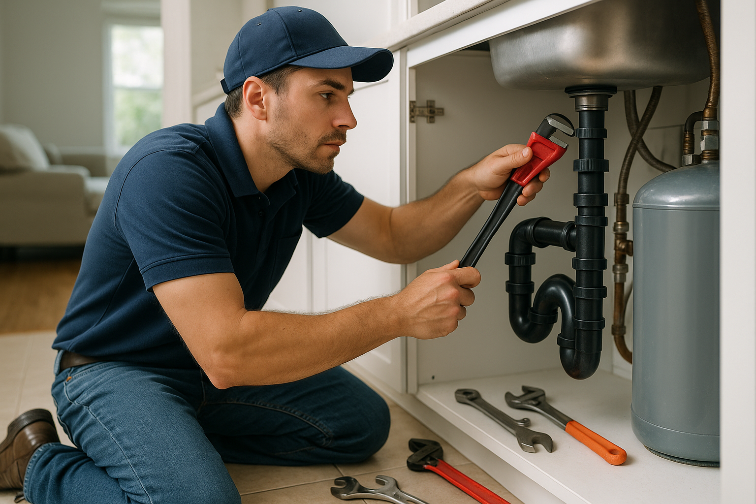 Editorial illustration depicting clearwater plumbing clearwater fl