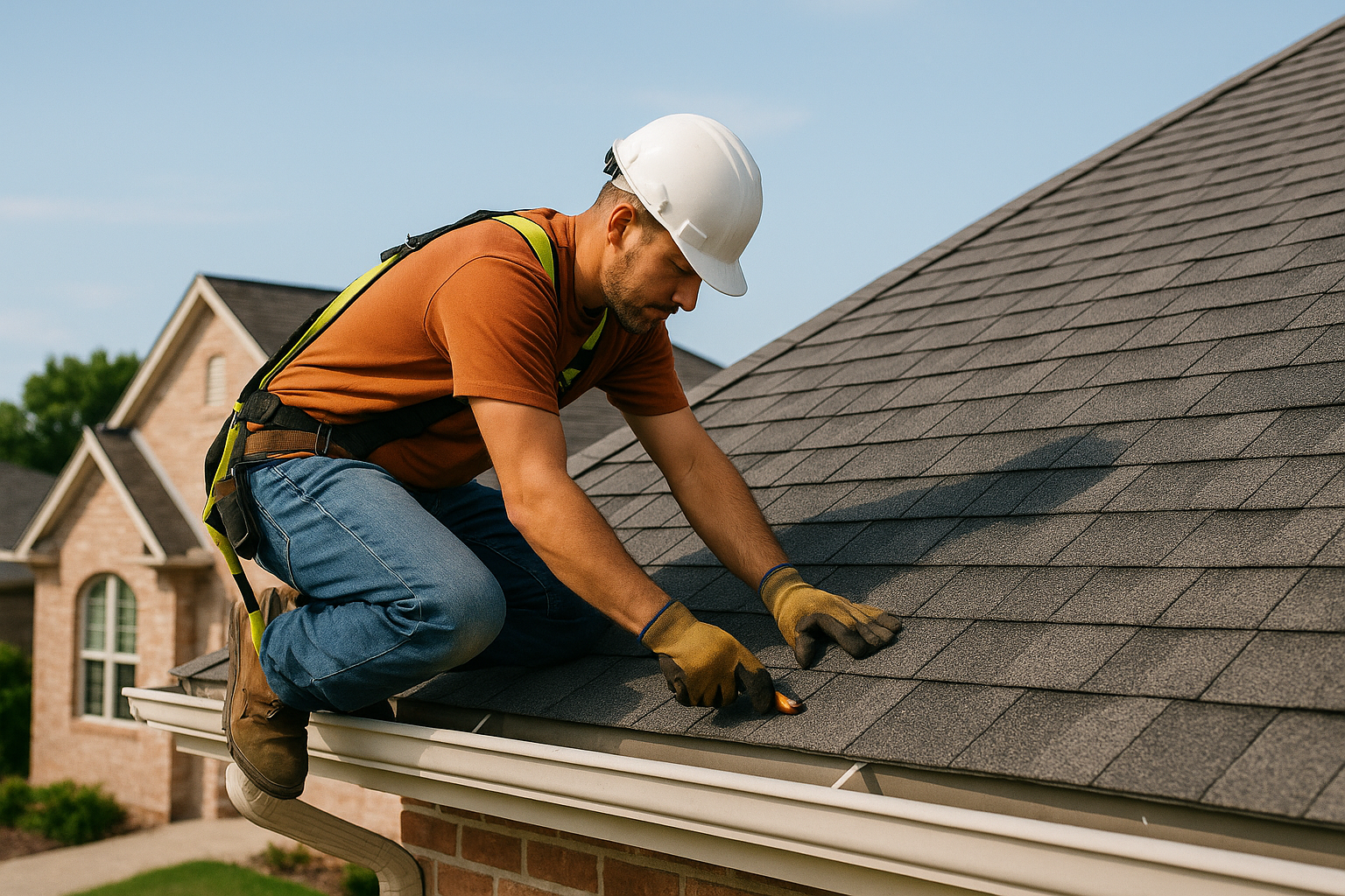 Editorial illustration depicting cypress tx roofing