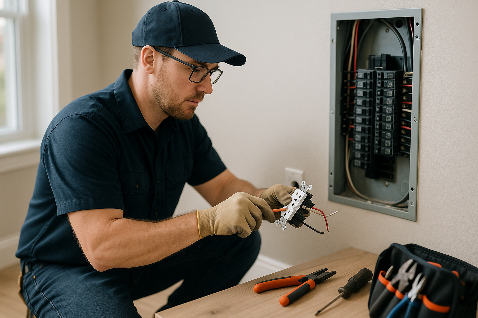 Editorial illustration depicting electrical panel upgrade cost huntsville al