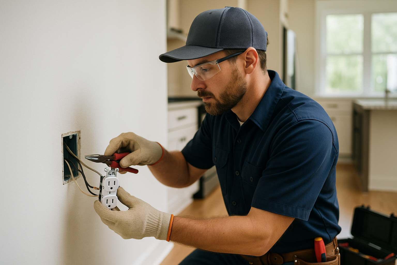 Editorial illustration depicting electricians wilmington