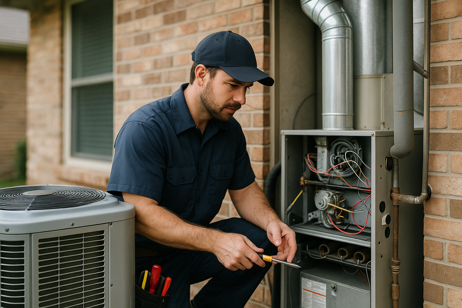 Editorial illustration depicting heating system upgrade katy texas mild winters