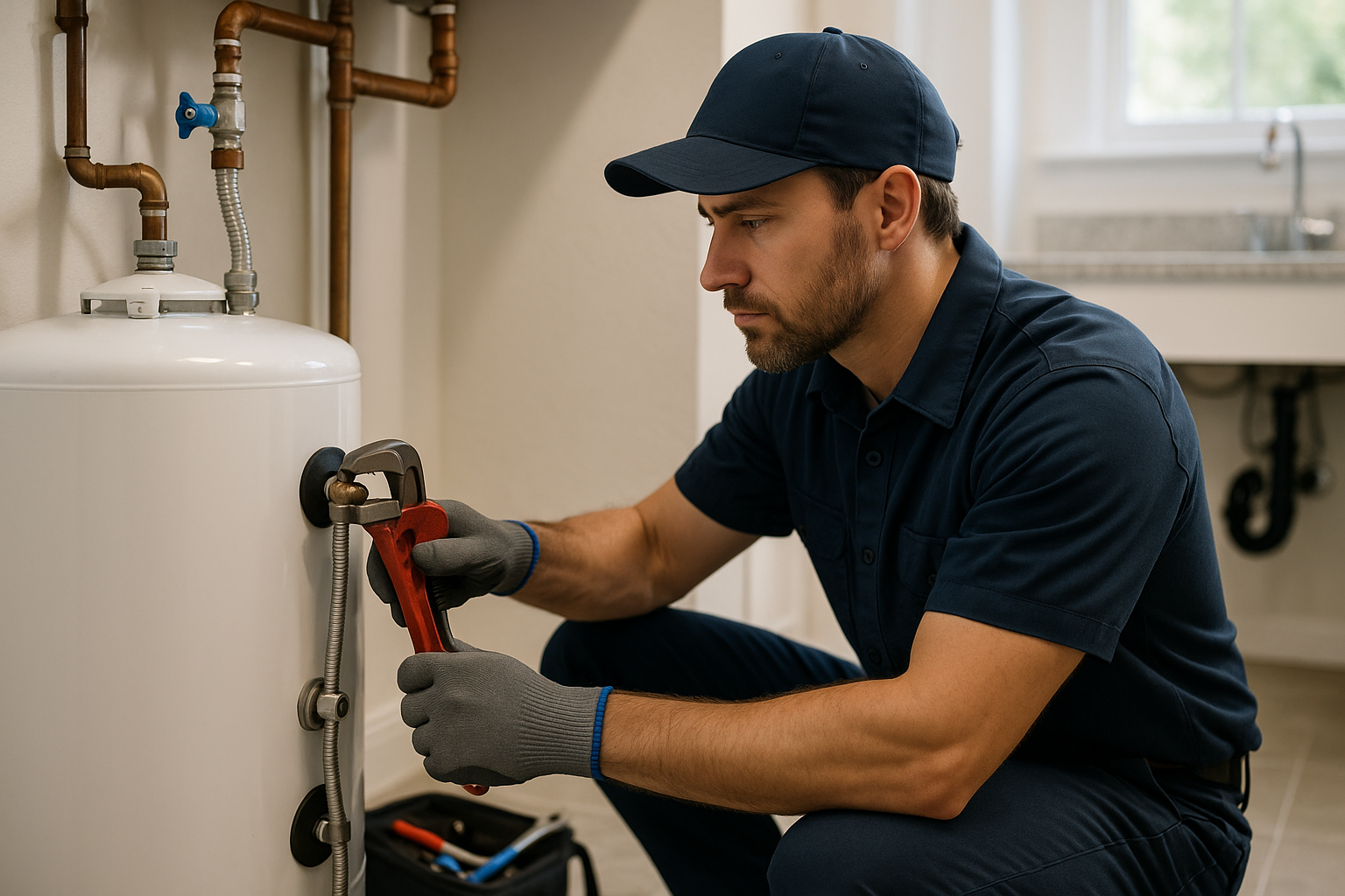 Editorial illustration depicting water heater maintenance mckinney mineral buildup