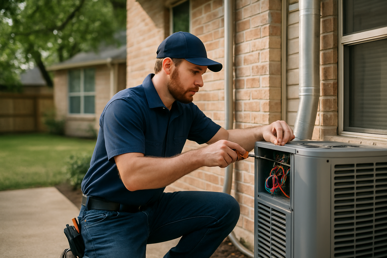 Editorial illustration depicting hvac sugar land tx