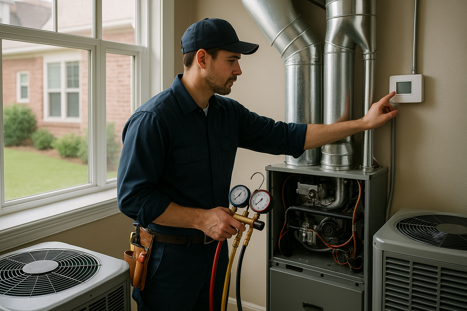 Editorial illustration depicting hvac upgrade first colony telfair sugar land