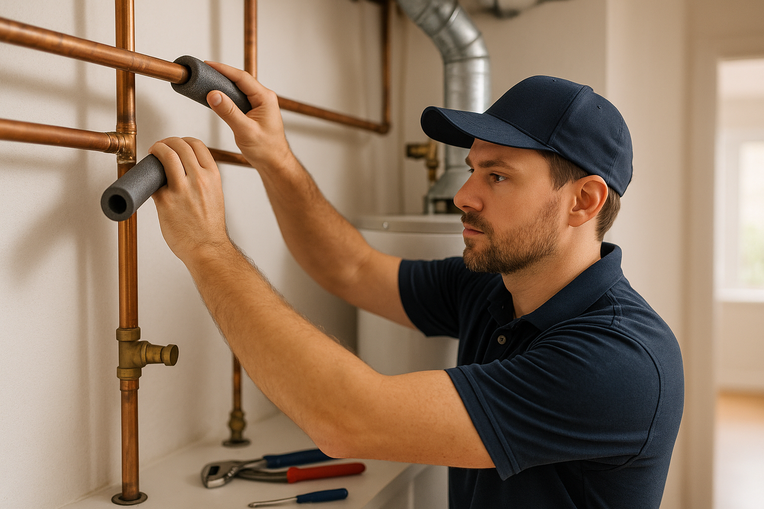 Editorial illustration depicting insulate pipes december macon ga