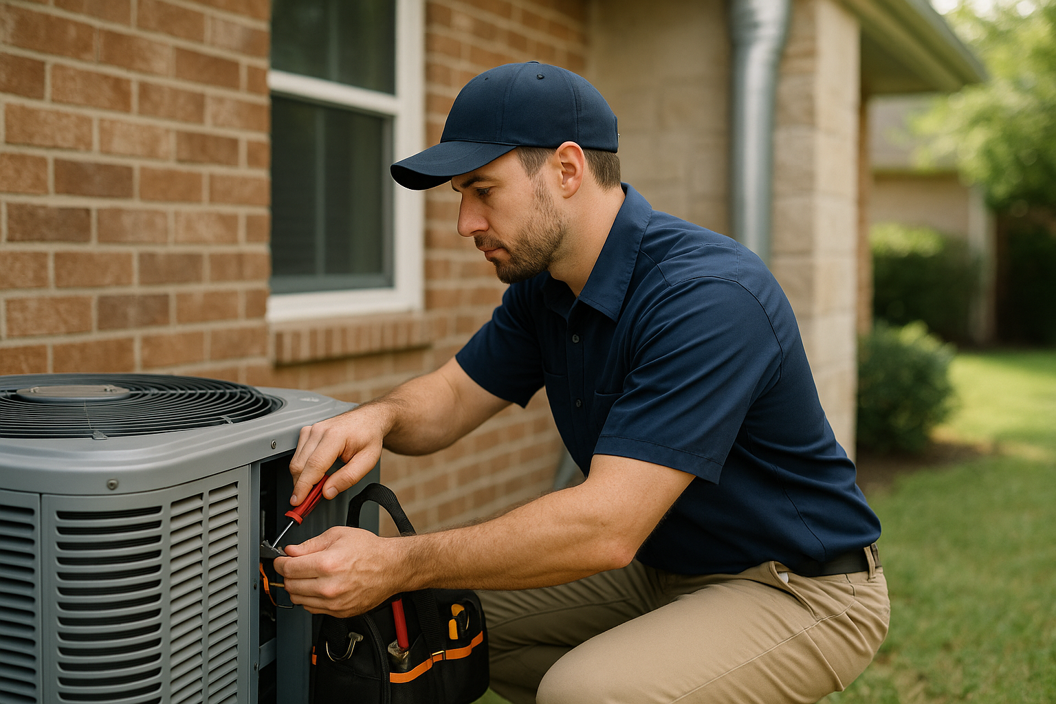 Editorial illustration depicting katy air conditioning