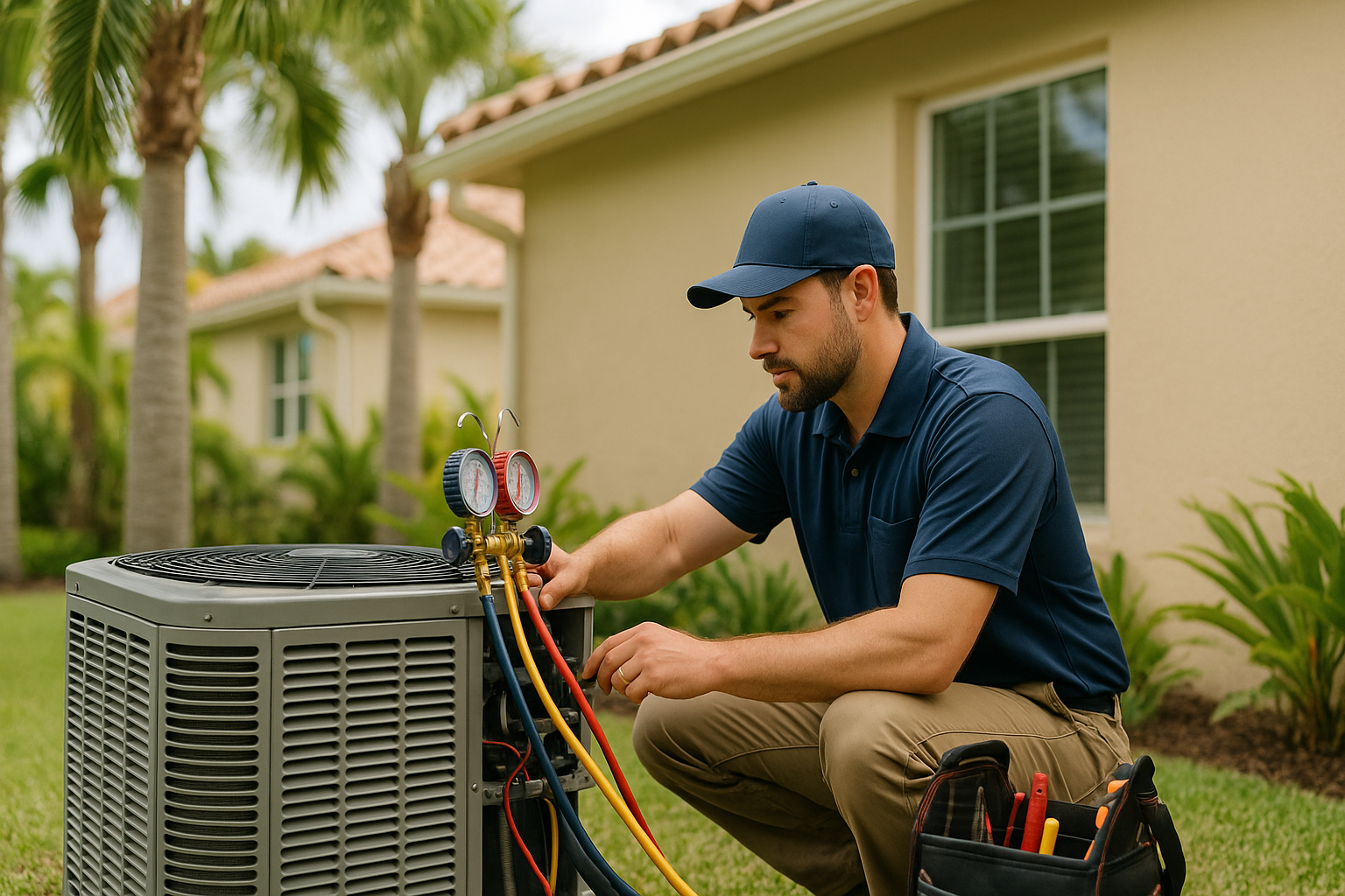 Editorial illustration depicting naples air conditioning