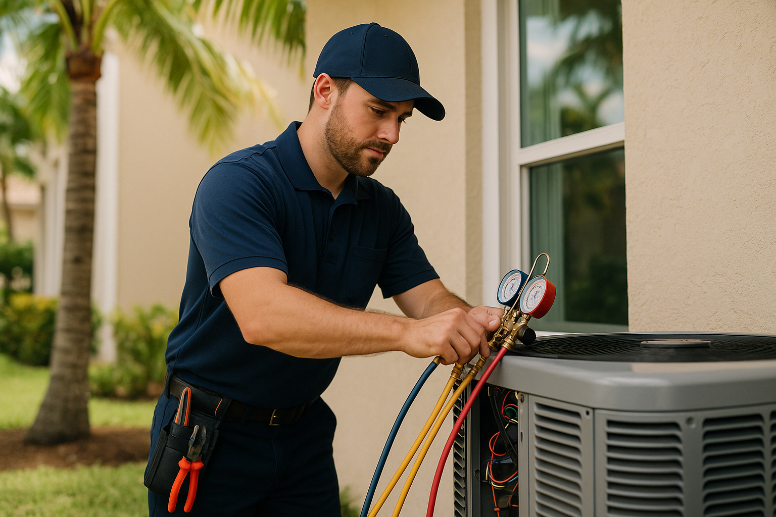 Editorial illustration depicting naples hvac