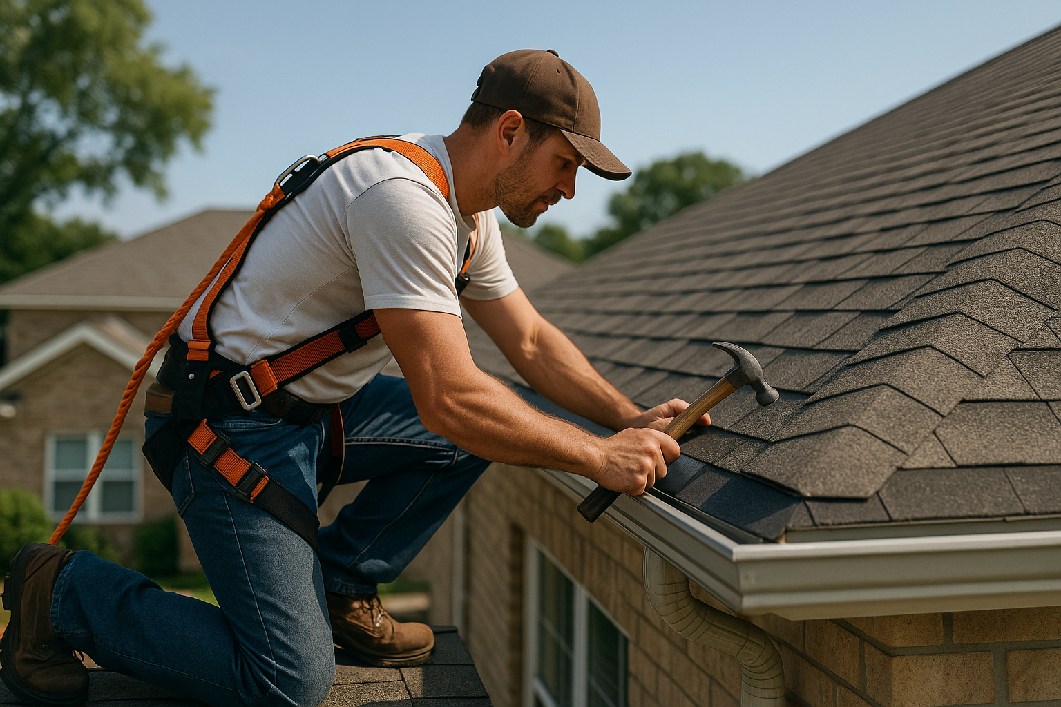 Editorial illustration depicting new braunfels roofing company