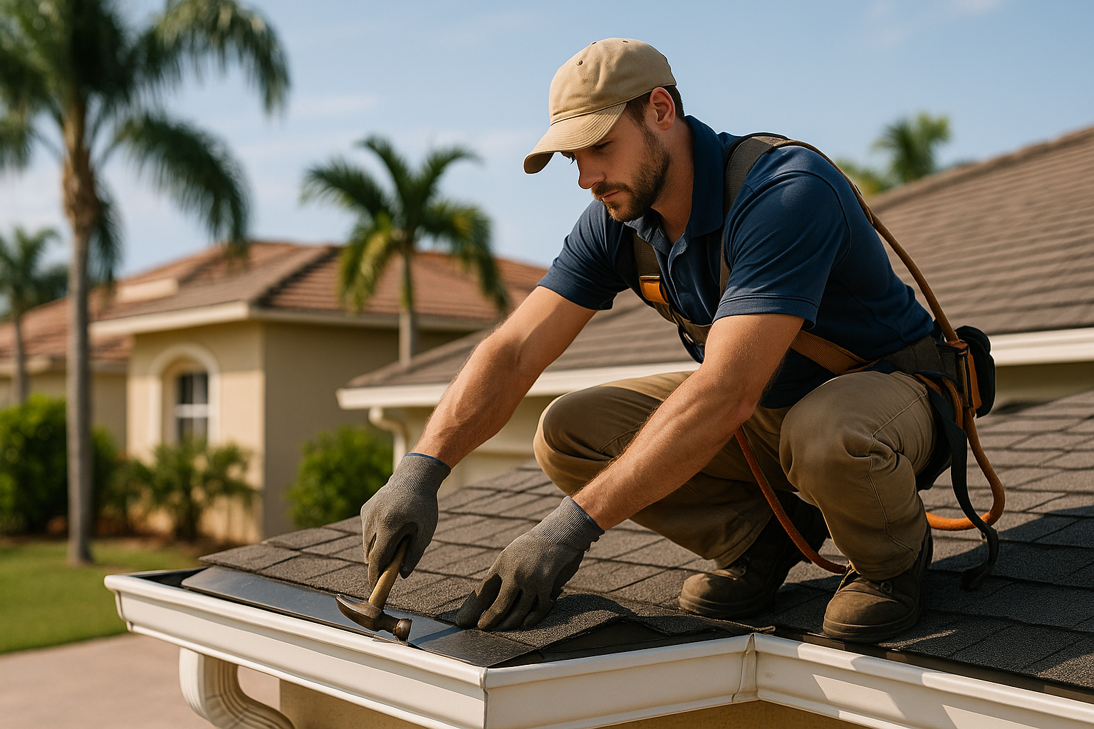 Editorial illustration depicting pembroke pines roofing