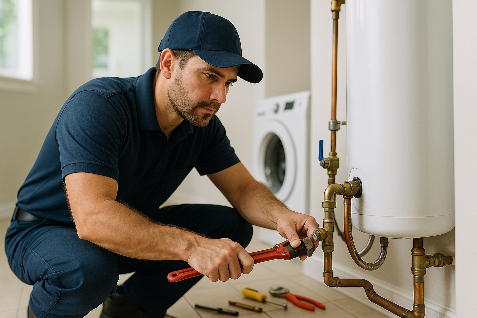 Editorial illustration depicting plumbers clearwater fl