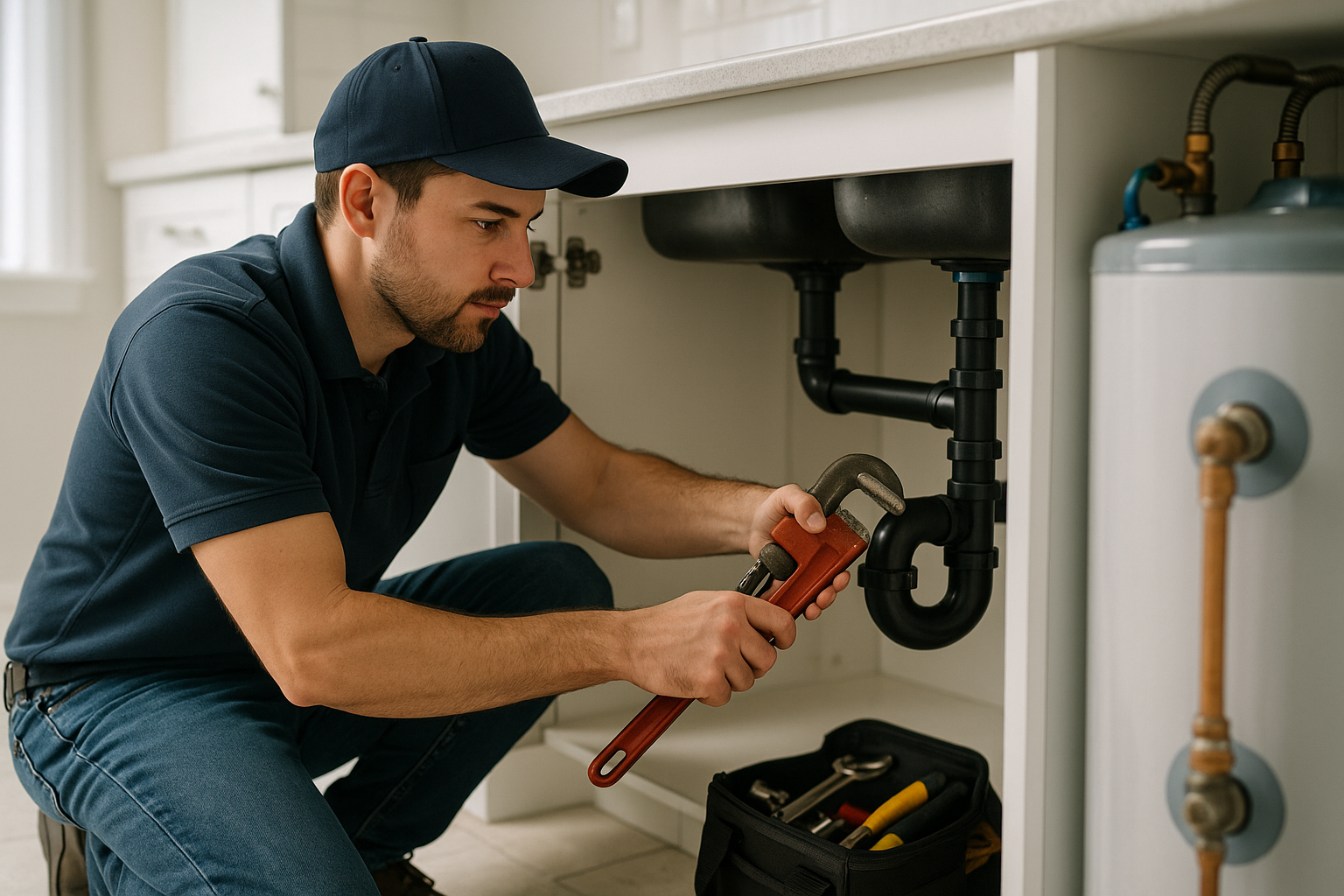 Editorial illustration depicting plumbers leander