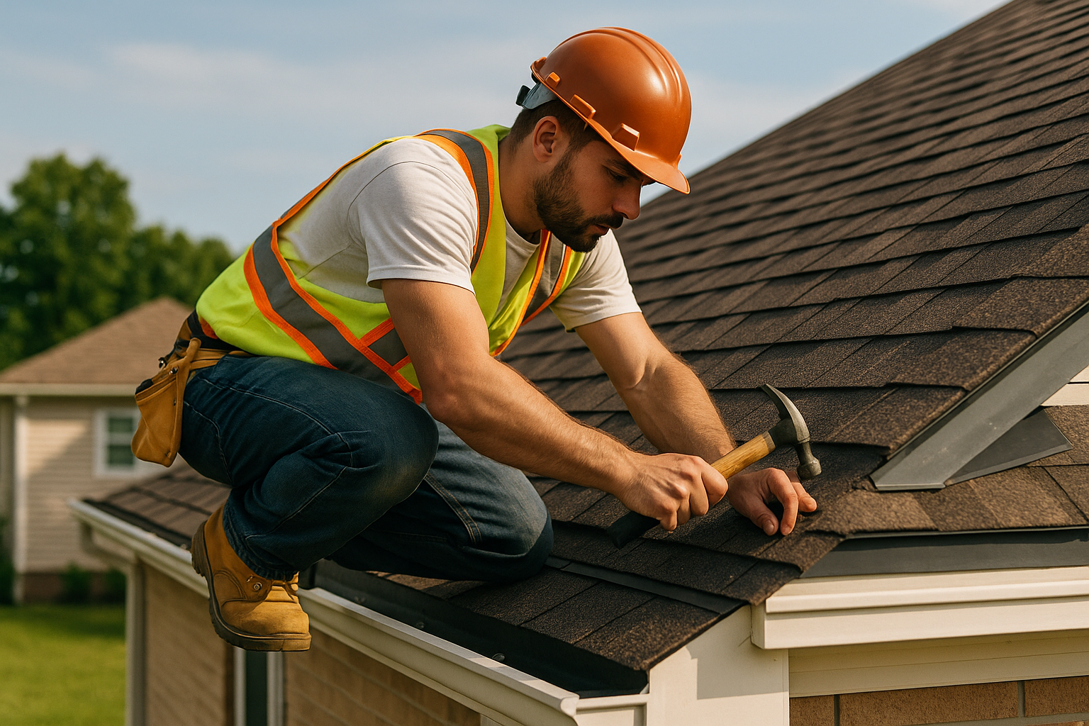 Editorial illustration depicting replace roof before hurricane season spring tx