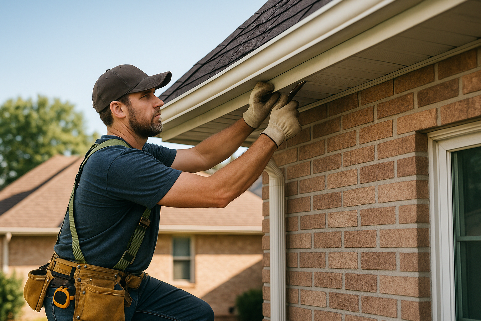 Editorial illustration depicting soffits repair near me