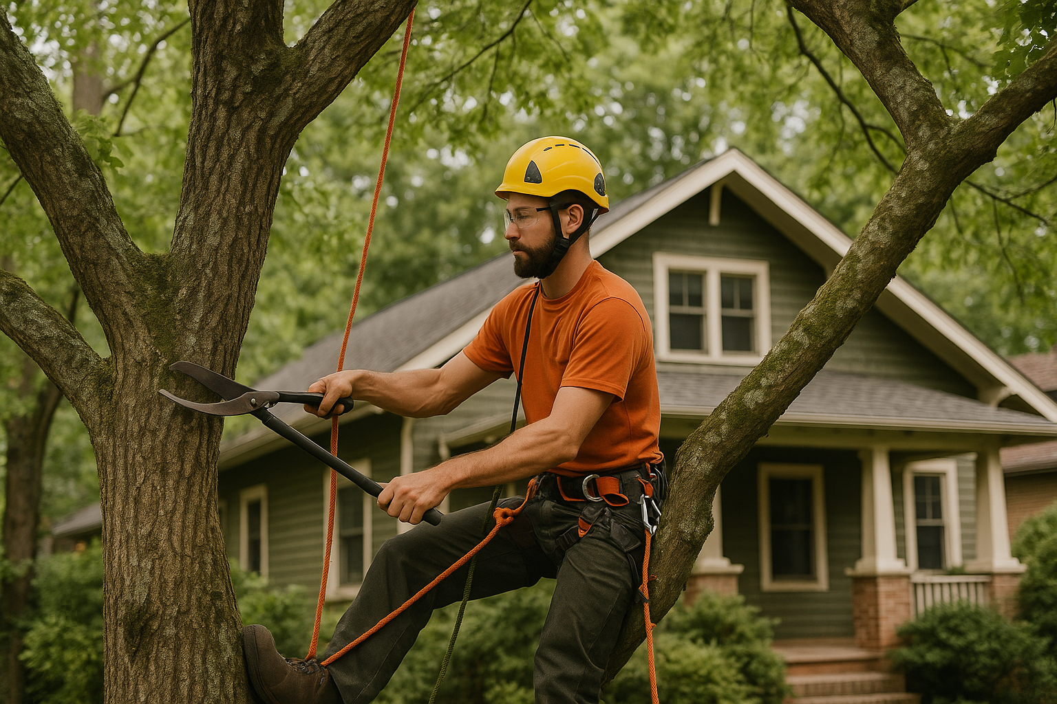 Editorial illustration depicting when prune oak trees north carolina disease