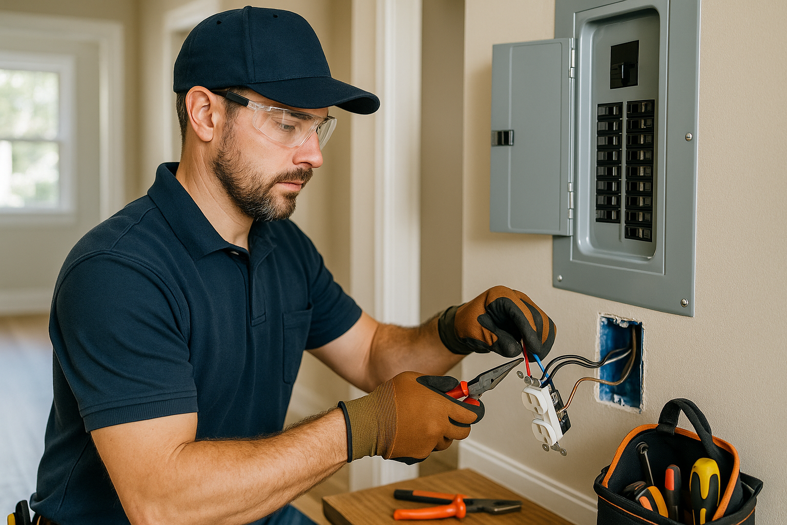Editorial illustration depicting whole house rewiring cost augusta ga